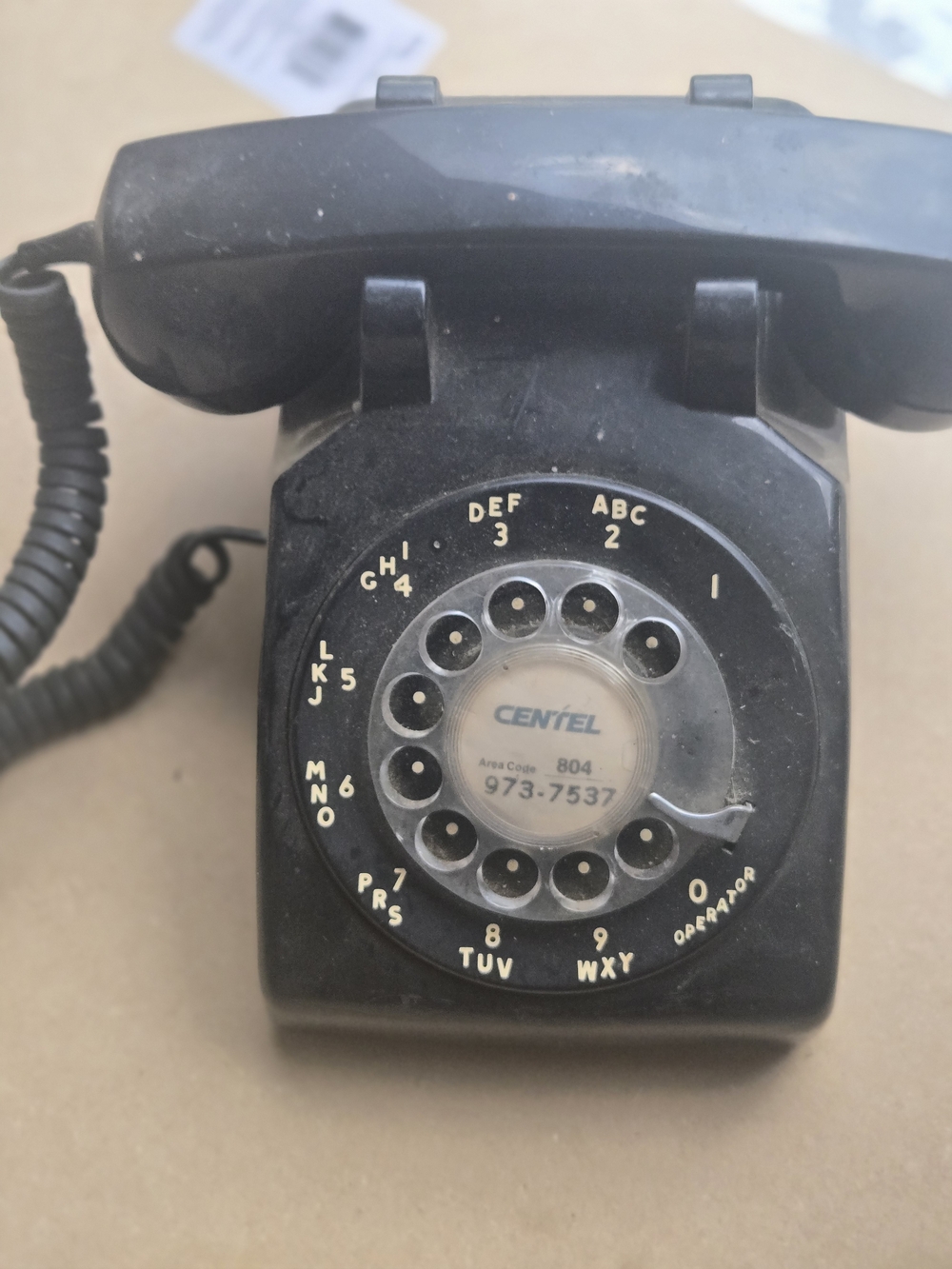 Centel Vintage Black Rotary Desk Phone